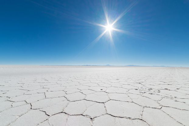 Backlight in the majestic Uyuni Salt Flat, Bolivia